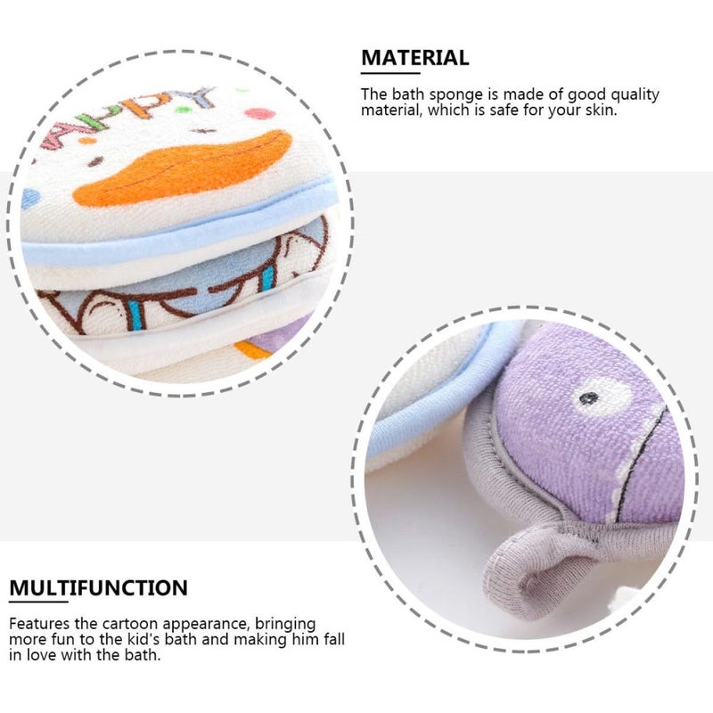 3pcs Cartoon Exfoliating Bath Sponges Soft Absorbent Shower Towel For Newborns Baby Bathing - Image 4