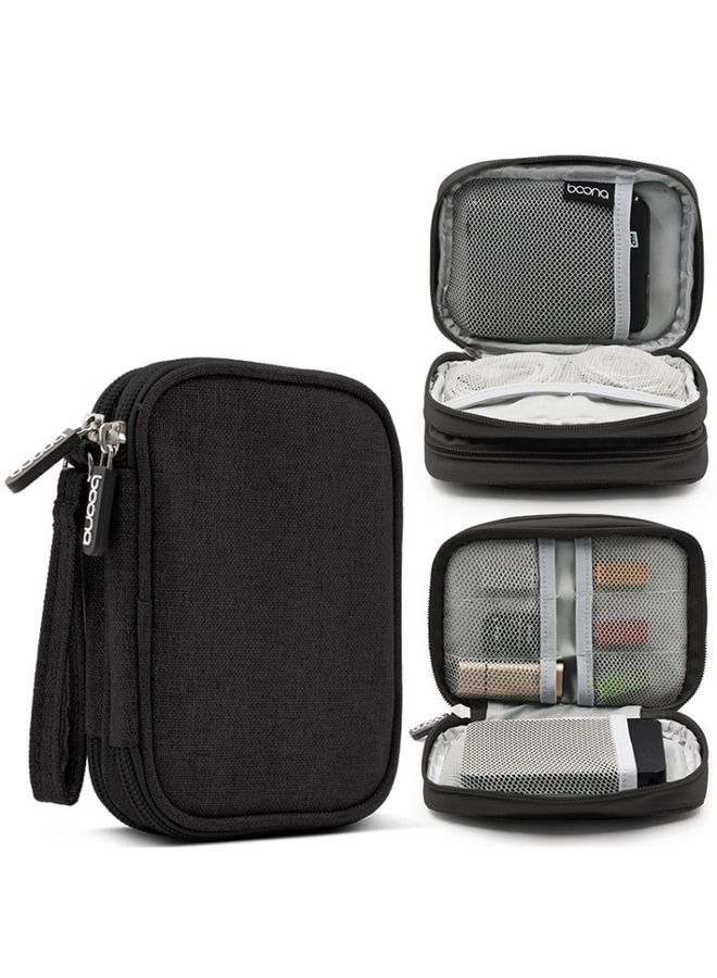 BURAQ Baona BN-C003 Mobile Hard Disk Protection Cover Portable Storage Hard Disk Bag, Specification: Double-layer (Black)  - Image 2