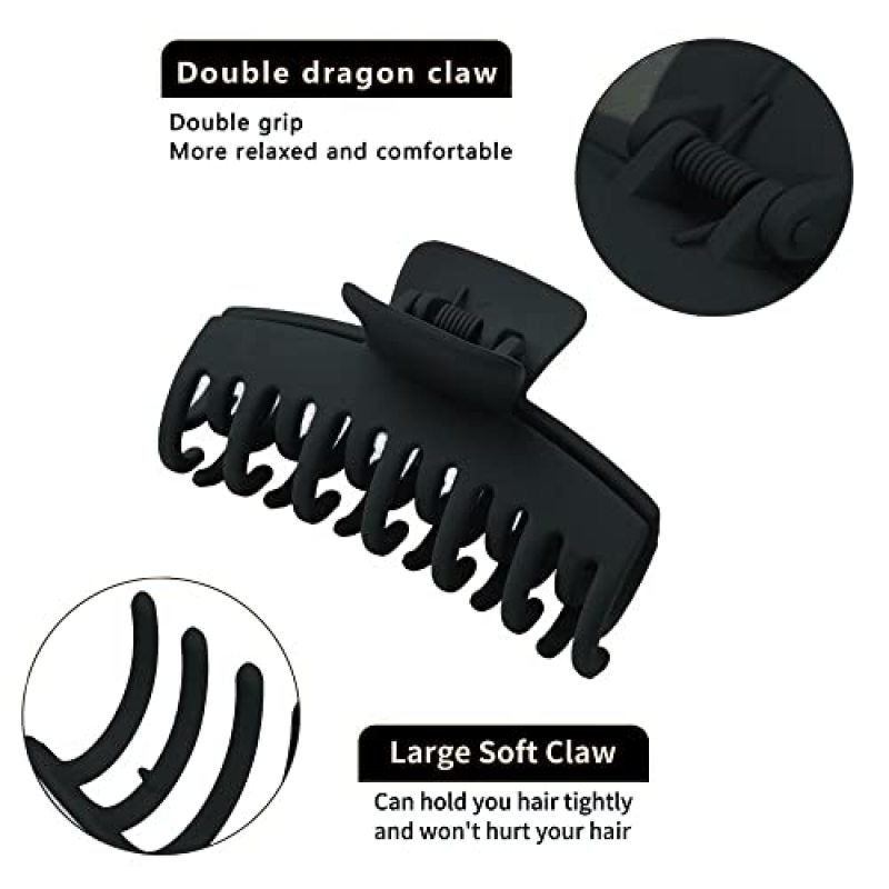 Hair Claw Clips: 9CM Multicolor Matte Double Row - Strong Hold Non Slip Hair Clips for Women - Image 5