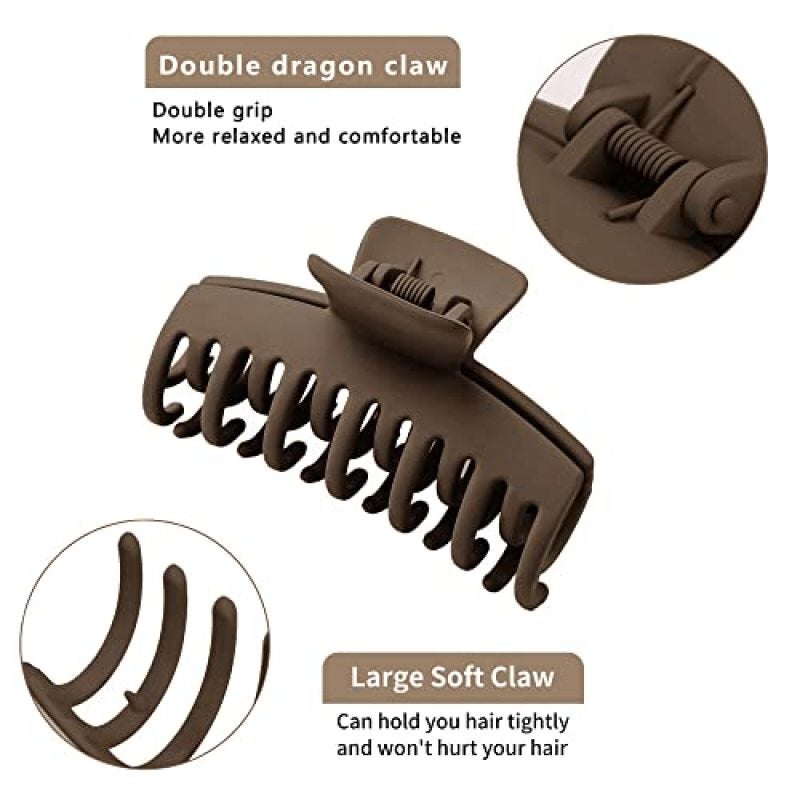 Hair Claw Clips: 9CM Multicolor Matte Double Row - Strong Hold Non Slip Hair Clips for Women - Image 4