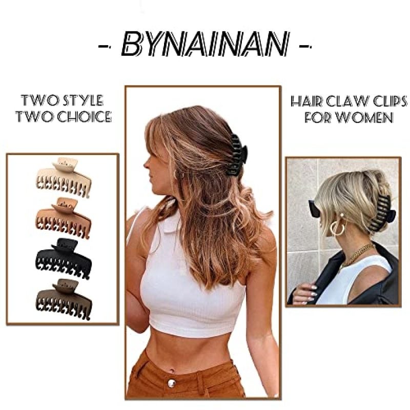 Hair Claw Clips: 9CM Multicolor Matte Double Row - Strong Hold Non Slip Hair Clips for Women - Image 2