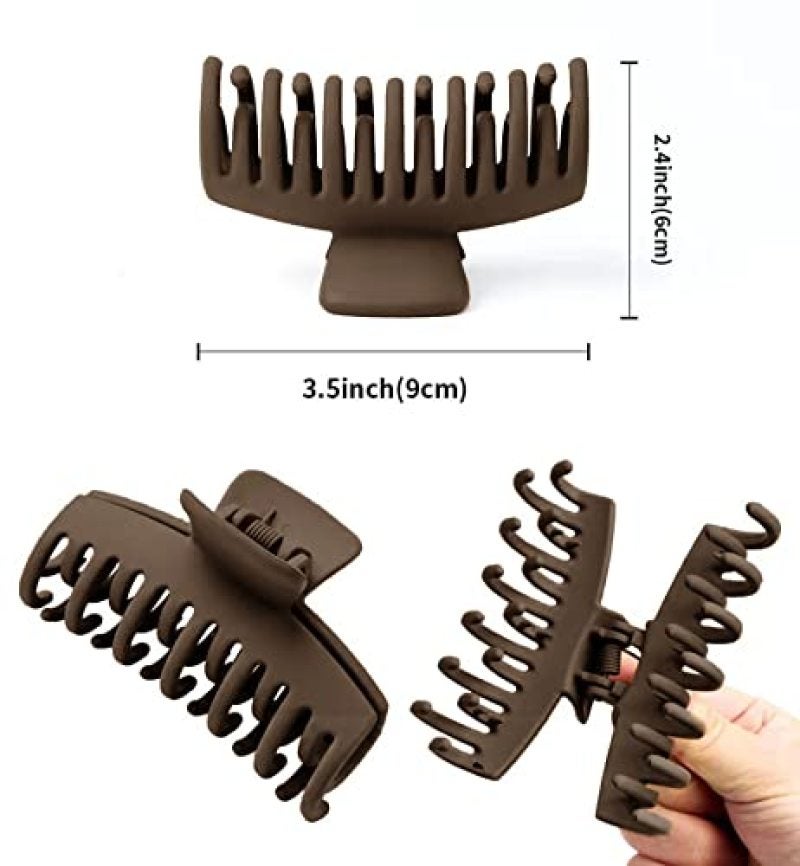 Hair Claw Clips: 9CM Multicolor Matte Double Row - Strong Hold Non Slip Hair Clips for Women - Image 3