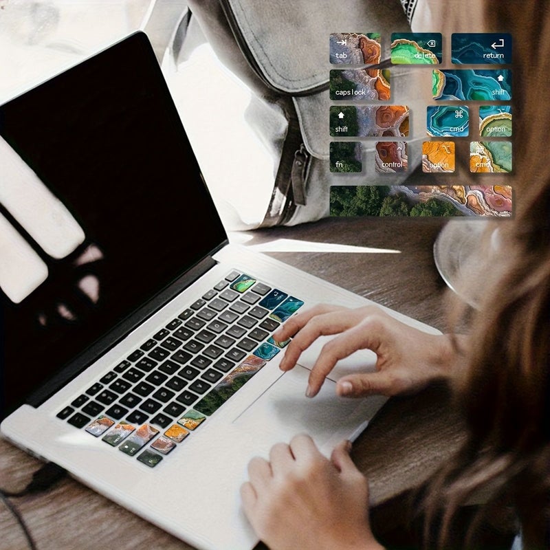 Partial Keyboard Sticker With Lake And Ocean Cartoon Pattern For Macbook Air - Image 3