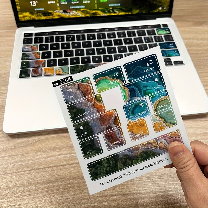 Partial Keyboard Sticker With Lake And Ocean Cartoon Pattern For Macbook Air - Image 4
