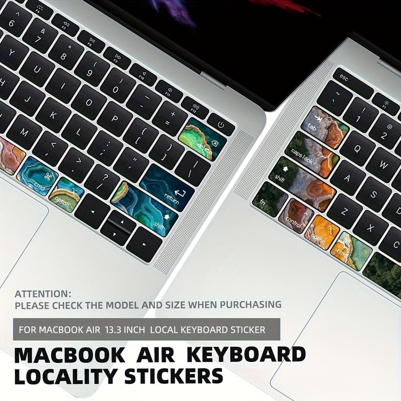 Partial Keyboard Sticker With Lake And Ocean Cartoon Pattern For Macbook Air - Image 2