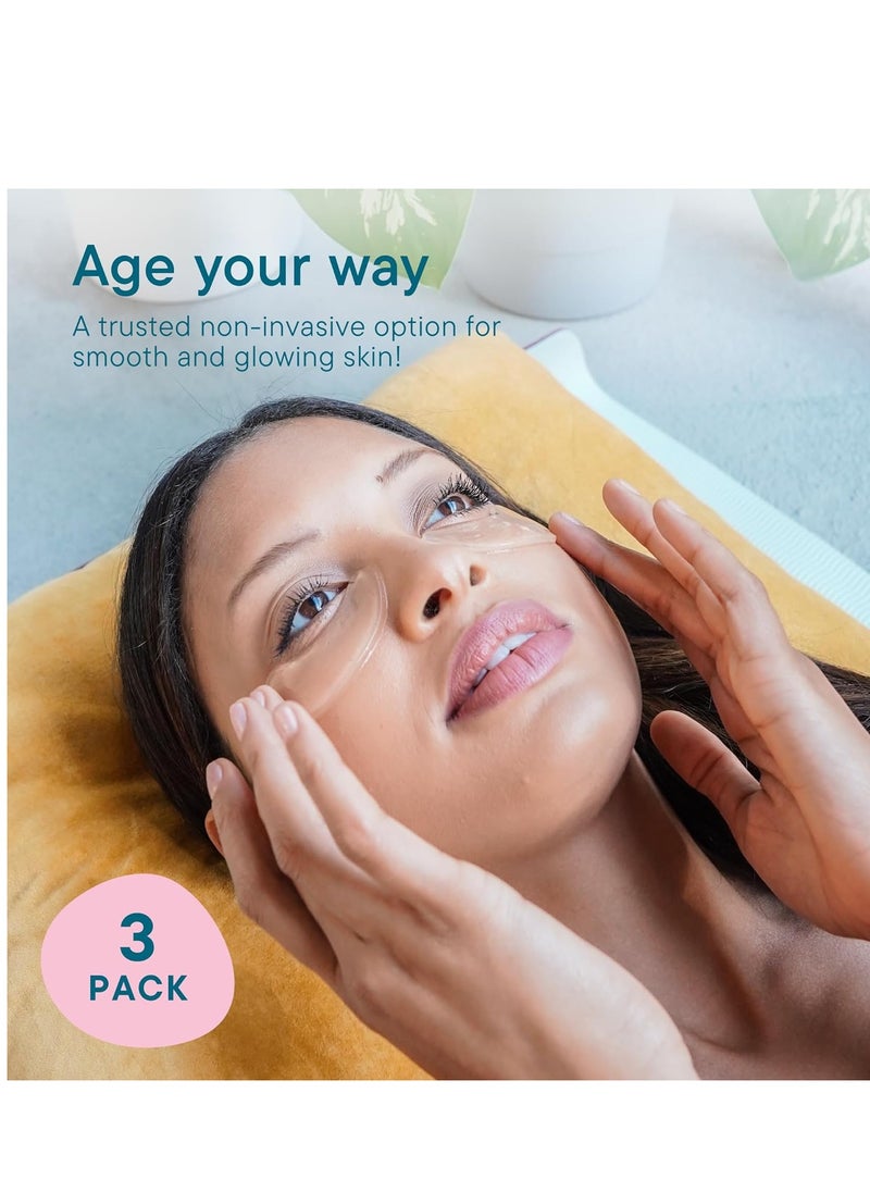 Frownies Frownies Under Eye Gel Patches for Puffy Eyes - Dark Circles with Cactus Collagen - Reusable, 3 Pack  - Image 3