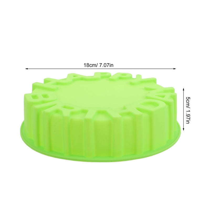 Green 8 Inch Silicone Cake Mold Non Stick Baking Pan For Muffins Pudding Birthday Party - Image 3