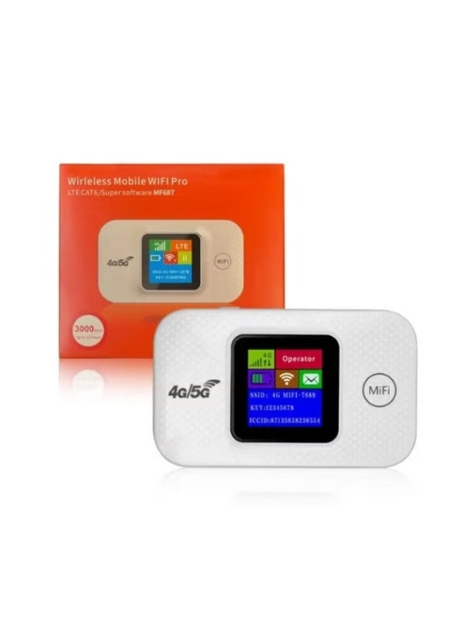 ELTRAZONE 4G/5G LTE Mobile WiFi Pro MF687 – Portable Wireless Hotspot Router with 3000mAh Battery, Type-C Fast Charging, LCD Display, SIM Card Support, Compact Travel WiFi Device - Image 1