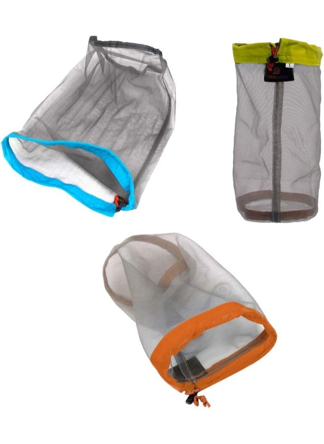 silvercnc 3 Pieces Mesh Drawstring Bag Mesh Stuff Sack for  - Image 1