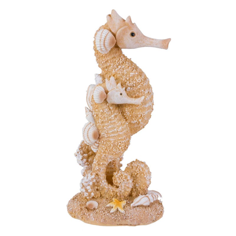 Beachcombers 6" Double Seahorse & Starfish Shells Decorative Coastal Tabletop Figure Figurine All Seasons Summer Nautical Beach House Living Room Dining Table End Table Fireplace Mantle Bedroom Decor - Image 4