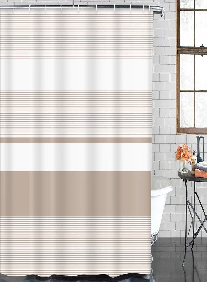 ArtSocket Beige Striped Bathroom Set with Shower Curtain and Bath Rugs and Accessories,Boho Modern Non-Slip Shower Curtain Set,Bathroom Decor 3 Pcs - Image 3