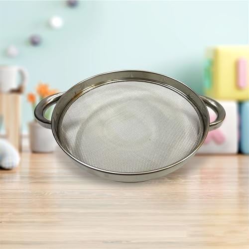 faas Stainless Steel Multi Purpose Puran Jali/Colander Strainer Drainer with Handle Use for Rice Fruits Vegetable Noodles Beans Grain suice Soup Filter Basket for Kitchen(Silver Pack of 1) (10.NO) - Image 2