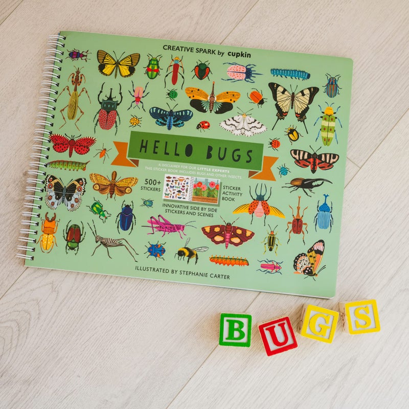 CUPKIN Hello Bugs & Insect Stickers + Coloring Book for Kids Ages 4-8 (500+ Bug Stickers for Kids & 12 Scenes) by Cupkin - Side by Side Sticker Bug Books for Kids 3-5 - Great for Older Boys & Girls 8-10 - Image 3