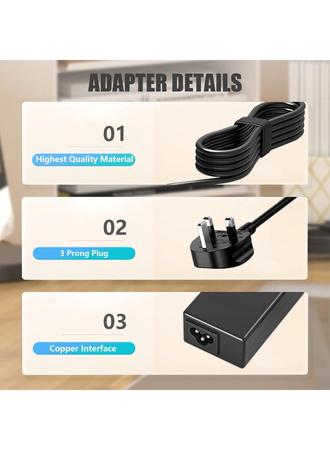 Zexen 80W 19V AC Adapter for Monitor Power Cord Electronics 32" 27" 24" 19" 20" 22" LCD LED HD TV 27GL83A-B 27MN60T-W, Compatible with Samsung TV Monitor 32" UN32J4000 UN32J4000AF UN32J5003 Charger - Image 4