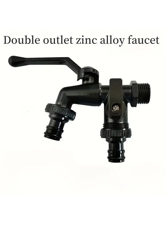 1pc Black Zinc Alloy Anti Freeze Outdoor Faucet Wall Mounted For Garden And Washing Machine - Image 1