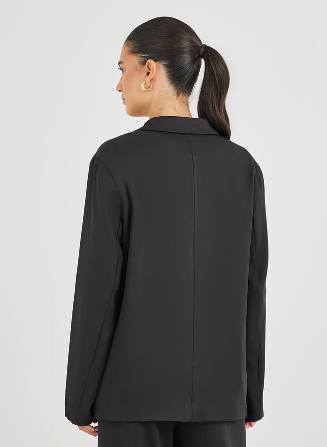 Styli Regular Fit Double Breast Blazer with Contrast Detail - Image 4