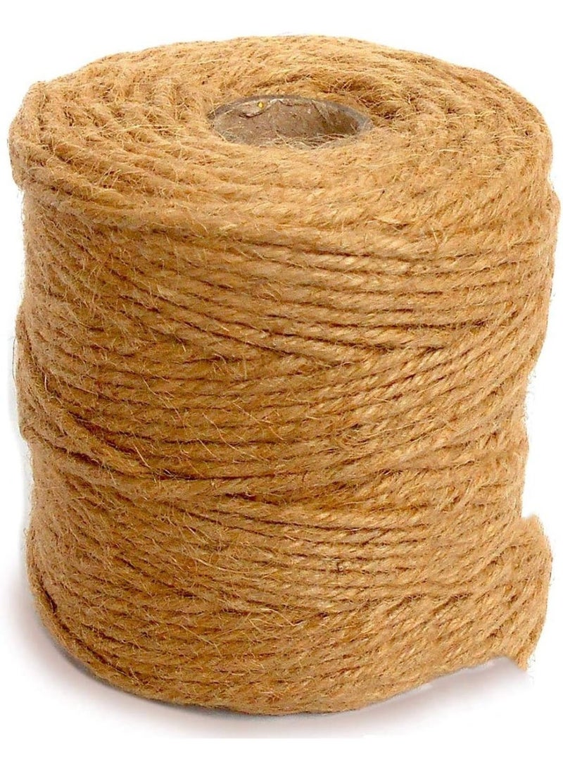Jute Twine 333 feet Jute String 6 ply 3mm Thickness Jute Rope for Decoration Garden Floristry DIY Arts Bundling Crafts & Wrapping Brown - Image 1