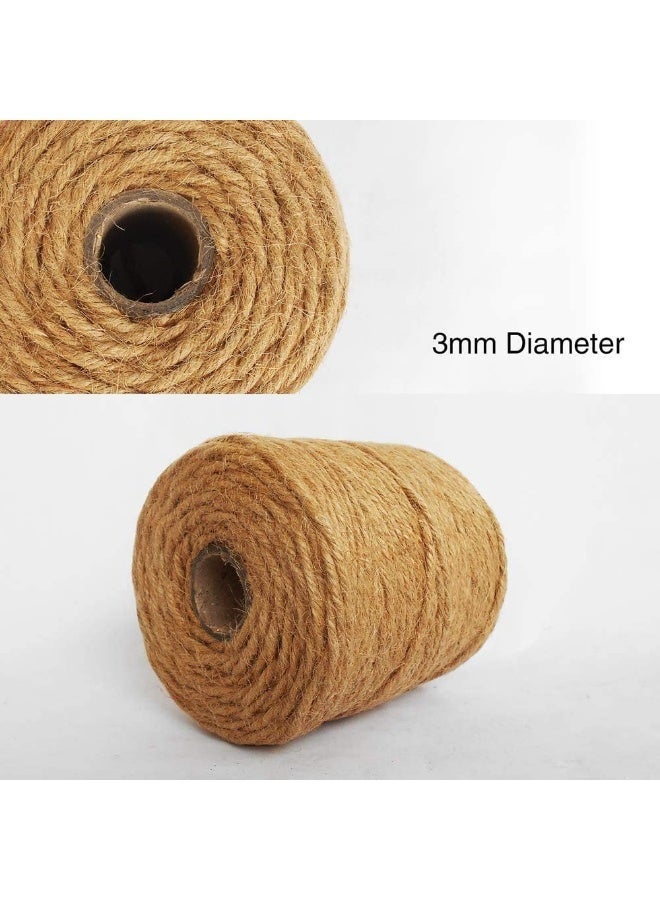 Jute Twine 333 feet Jute String 6 ply 3mm Thickness Jute Rope for Decoration Garden Floristry DIY Arts Bundling Crafts & Wrapping Brown - Image 5