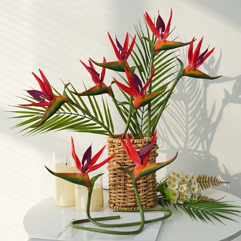 2 Pack Yellow Artificial Bird Of Paradise Plants 24 Inches Tall For Home Decor - Image 1