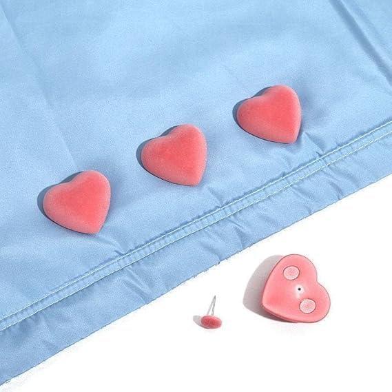 VENEXA VENEXA Heart Shape Fixing Clips with Buttons NonSlip Quilt Holder Double Sided Pin Fasteners Comforter Quilt with OneKey Unlock for Blanket Bed Sheet Curtain Socks Mattress Covers 20 Multi  - Image 1