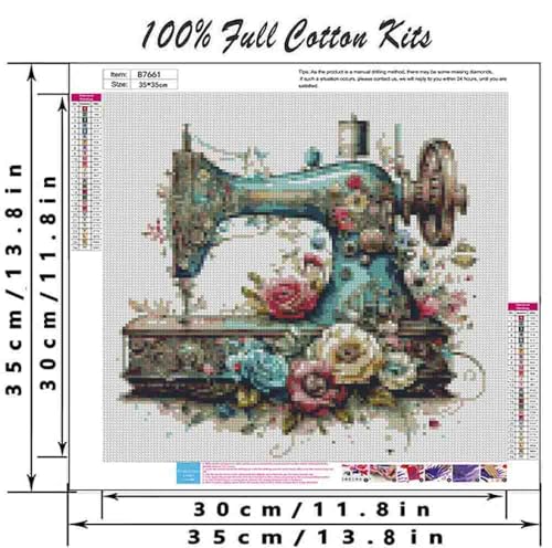 DYAIANGMU Flower Stamped Cross Stitch Kits for Adults Beginner,Sewing Machine Counted Cross Stitch Kits Printed Stitching Cute Patterns Dimensions Needlepoint Art Crafts Embroidery Kits for Adults Beginners - Image 2