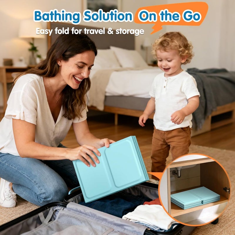 Baby Bathtub with Inflatable Top Edge - Collapsible & Portable Infant Bath Tub for 12M-6Y - Image 4