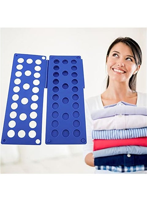 Quick Child Clothes Folding Board T Shirt Pants Board Fold for Organizer Size for Bundled Kid Sizes for Adjustable Folding Plate Laundry Liners (Blue)