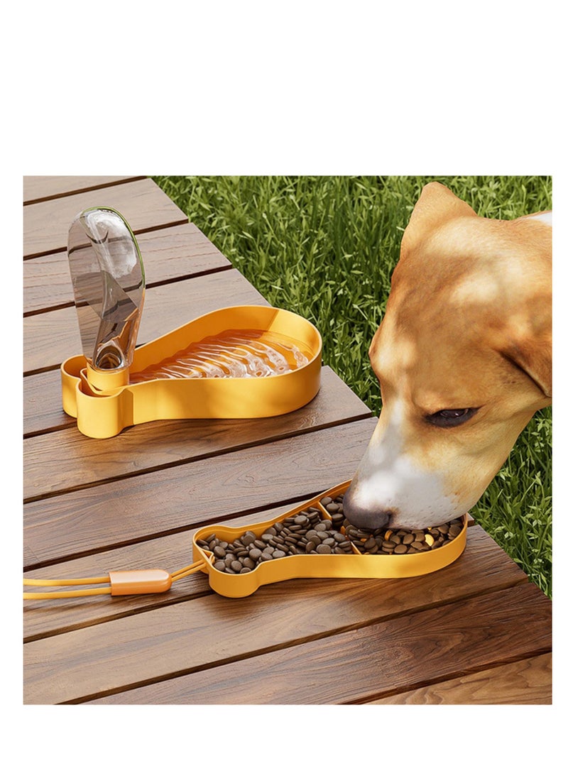 SYOSI Portable Dog Water Bottle, Portable Dog Water Holder, 2-in-1 Leak Proof Drinking Cup Food Dispenser for Walking, Outdoor Pet Water Cup Food Container, Food Grade Plastic BPA Free  - Image 2