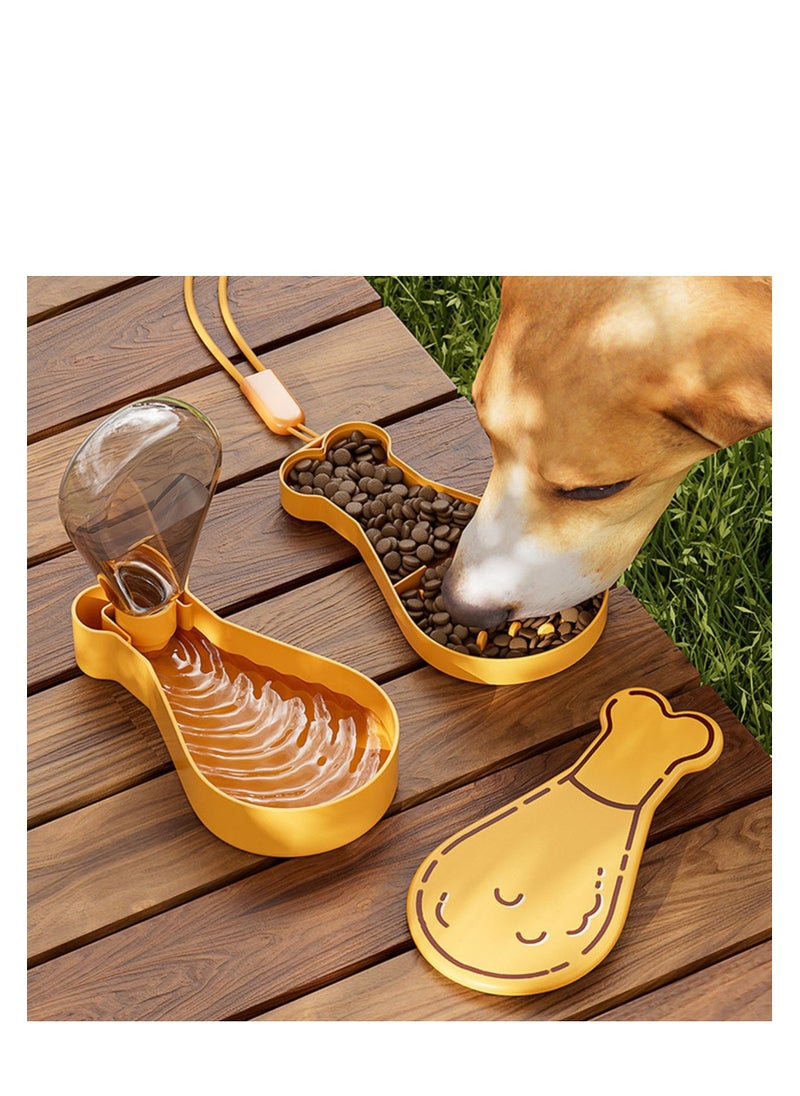 SYOSI Portable Dog Water Bottle, Portable Dog Water Holder, 2-in-1 Leak Proof Drinking Cup Food Dispenser for Walking, Outdoor Pet Water Cup Food Container, Food Grade Plastic BPA Free  - Image 3