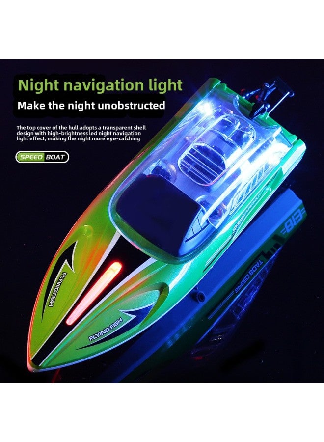 Hongxunjie HJ813 قارب سريع للتحكم عن بعد 2.4G لعبة مائية قارب سرعة الضوء 25 كجم عالي السرعة للتحكم عن بعد - اللون: HJ813 قارب أخضر (النسخة الصينية) - Image 4