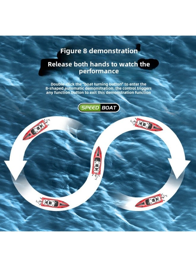 Hongxunjie HJ813 قارب سريع للتحكم عن بعد 2.4G لعبة مائية قارب سرعة الضوء 25 كجم عالي السرعة للتحكم عن بعد - اللون: HJ813 قارب أخضر (النسخة الصينية) - Image 5