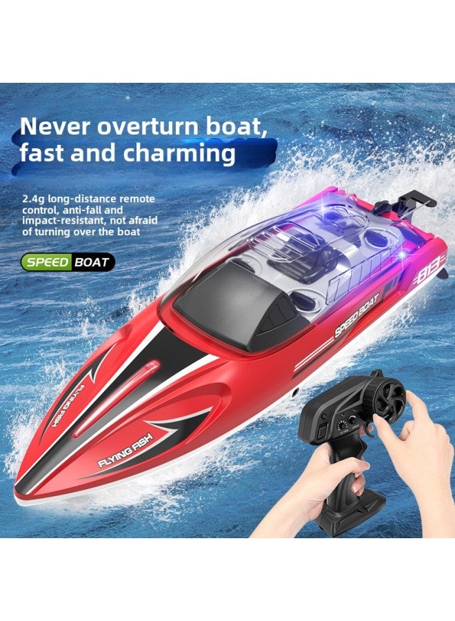 Hongxunjie HJ813 قارب سريع للتحكم عن بعد 2.4G لعبة مائية قارب سرعة الضوء 25 كجم عالي السرعة للتحكم عن بعد - اللون: HJ813 قارب أخضر (النسخة الصينية) - Image 3