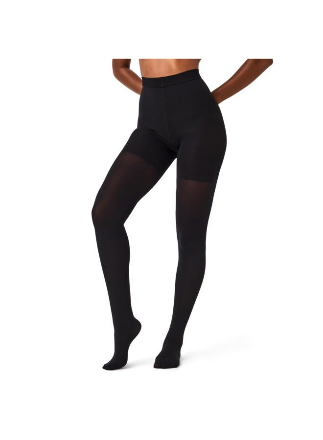 SPANX Women's Luxe Leg Mid-Thigh Shaping Tights Very Black E - Image 1