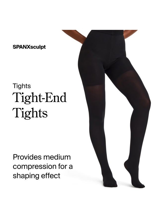 SPANX Women's Luxe Leg Mid-Thigh Shaping Tights Very Black E - Image 2