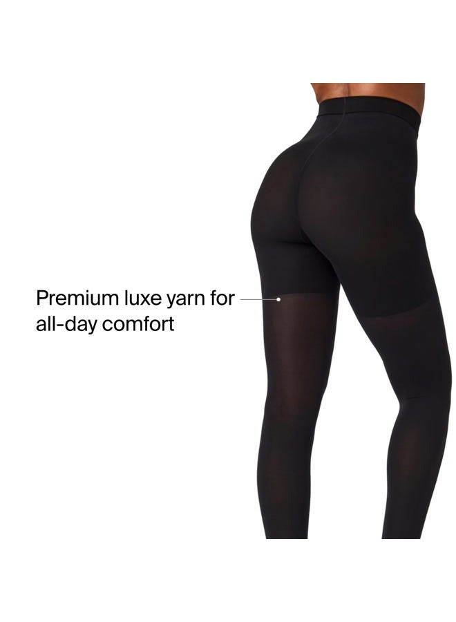 SPANX Women's Luxe Leg Mid-Thigh Shaping Tights Very Black E - Image 4