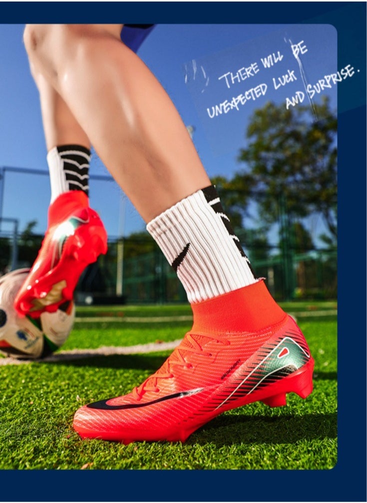 SKT Shiketro Low-Top Football Shoes, Long-Spike World Cup TF Broken-Spike Grass Football Shoes For Male And Female Students, Personalized High-Top Sports Shoes  - Image 2