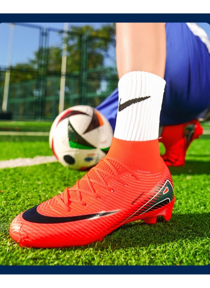 SKT Shiketro Low-Top Football Shoes, Long-Spike World Cup TF Broken-Spike Grass Football Shoes For Male And Female Students, Personalized High-Top Sports Shoes  - Image 4