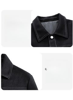 Jeep Men's Suede Loose Jacket With Collar And Oversized Casual Jacket  - Image 4