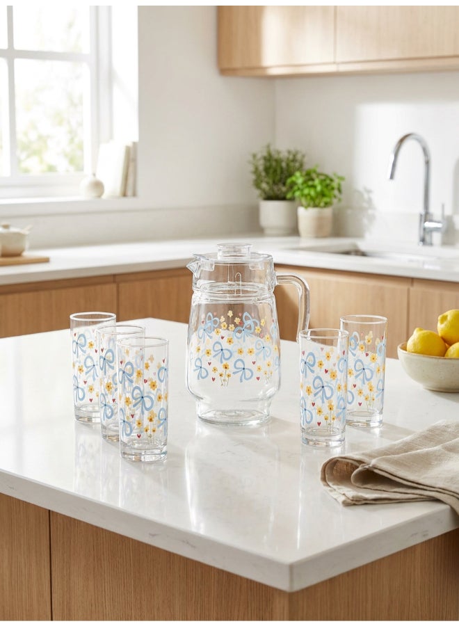 Luminarc Floreme Amsterdam 7 Piece Drink Set includes 1.8L Jug, 6 x 270ml Tivoli Glass Tumblers, Made of Annealed High Quality & Durable Glass - Image 2