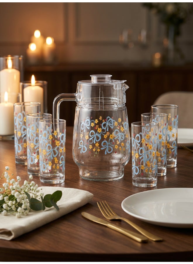 Luminarc Floreme Amsterdam 7 Piece Drink Set includes 1.8L Jug, 6 x 270ml Tivoli Glass Tumblers, Made of Annealed High Quality & Durable Glass - Image 4