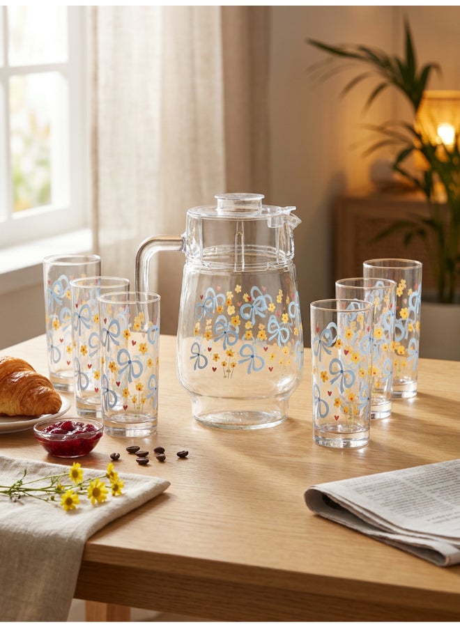 Luminarc Floreme Amsterdam 7 Piece Drink Set includes 1.8L Jug, 6 x 270ml Tivoli Glass Tumblers, Made of Annealed High Quality & Durable Glass - Image 3