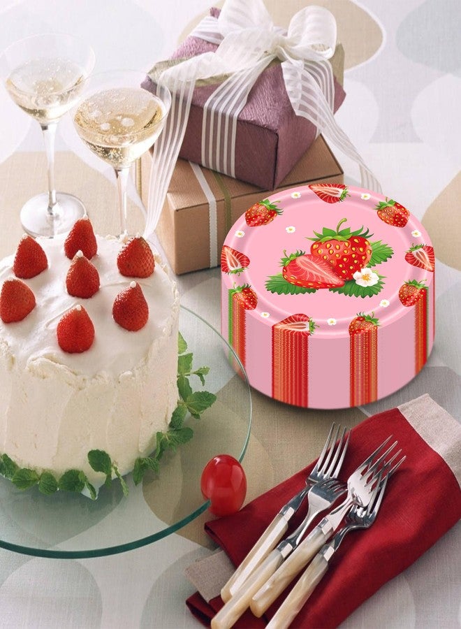 Ysqool 20 Pcs Strawberry Paper Plates, 7 Inch Disposable Party Plates, Cute Strawberry Themed Dessert Plates for Berry Sweet Baby Shower Strawberry Party Birthday Decorations Supplies - Image 5