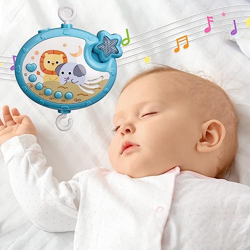 LKNUIYIE Baby Crib Mobile with Music and Light Crib Toy with Remote Control Timming Function Projector Rotating Hanging Rattles Toys Baby Mobile Gift Toy for 024 Moths Boys and Girls - Image 3