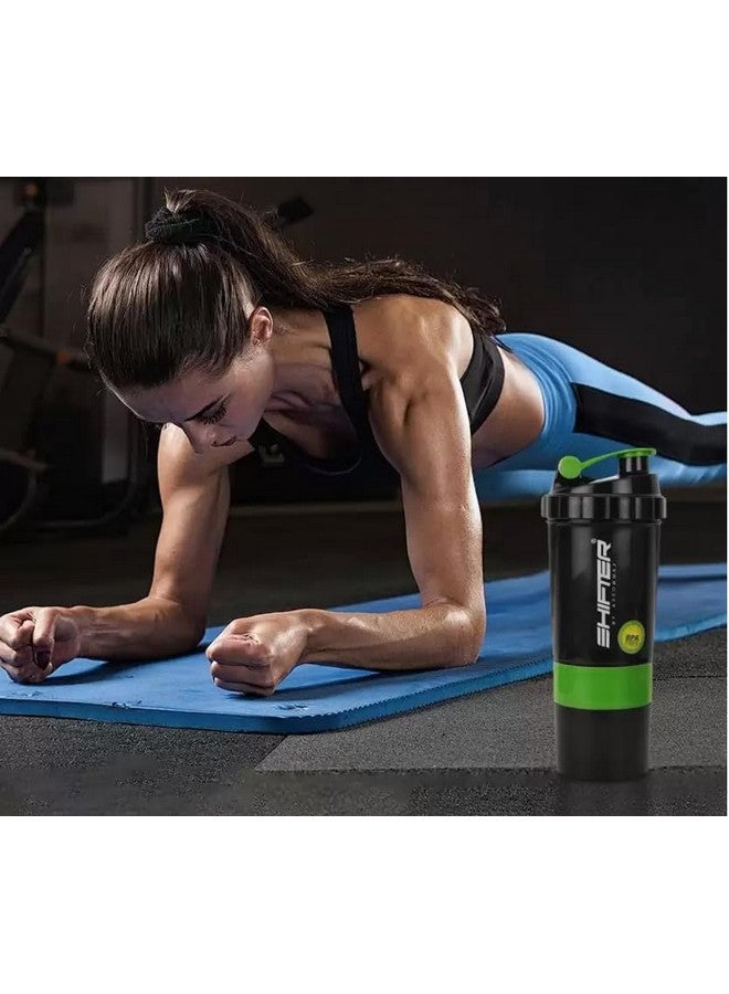 SHIFTER Gym Shaker Bottle With Storage 2 Compartments for Protein Shake Leakproof Shaker Bottles for Protein, Preworkout and Bcaa Shake, Protein Shaker Bottle for Gym Bottle BPA-Free --450ML (Pack of 2 ) - Image 4
