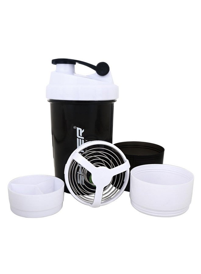 SHIFTER Gym Shaker Bottle With Storage 2 Compartments for Protein Shake Leakproof Shaker Bottles for Protein, Preworkout and Bcaa Shake, Protein Shaker Bottle for Gym Bottle BPA-Free --450ML (Pack of 2 ) - Image 2