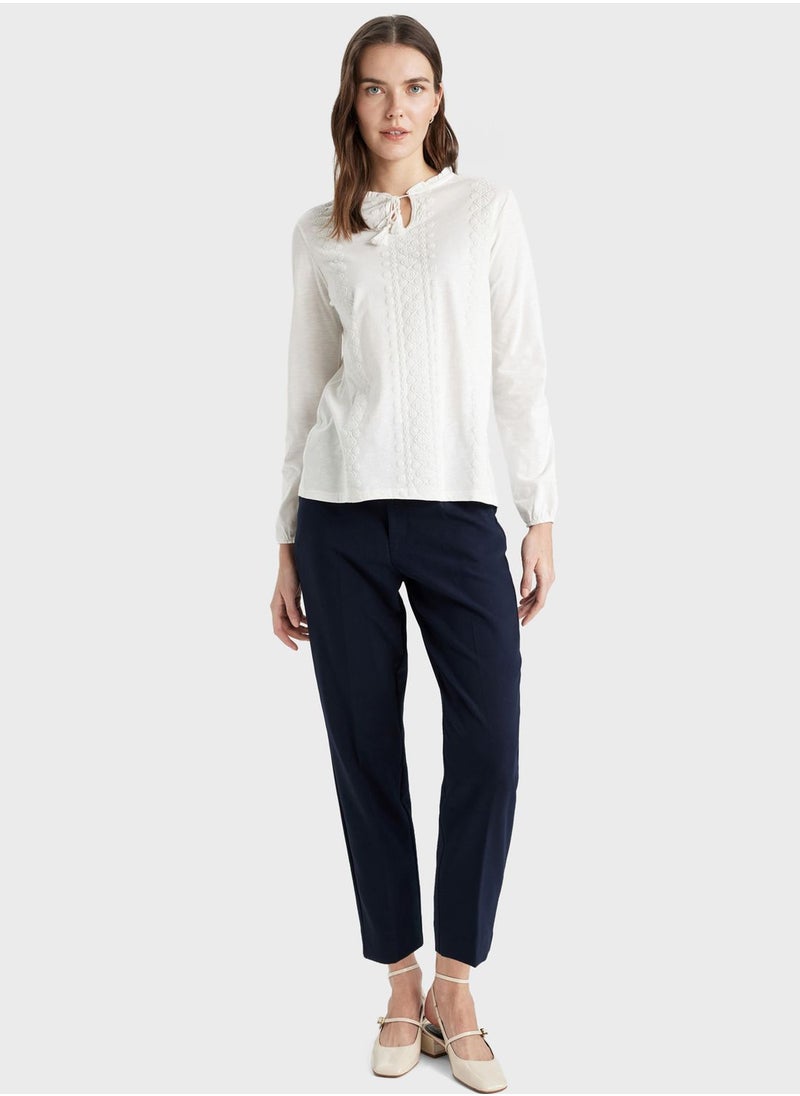 DeFacto - Regular Fit Crew Neck Long Sleeve T-Shirt - Image 1