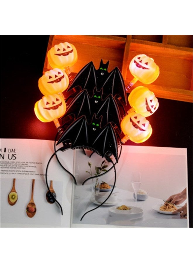 Halloween Pumpkin Ghost Head Buckle Hair Hoop Stage Performance Supplies Ghost Festival Party Headwear Glow Children Headband Hot Sale-Color:Glow Letter Ghost Hair Hoop  - Image 3