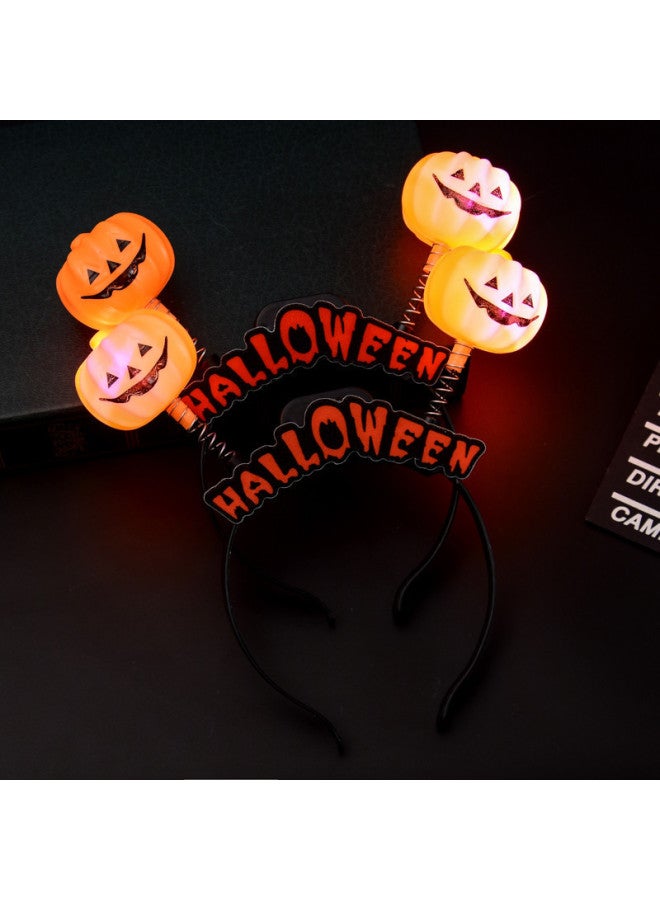 Halloween Pumpkin Ghost Head Buckle Hair Hoop Stage Performance Supplies Ghost Festival Party Headwear Glow Children Headband Hot Sale-Color:Glow Letter Ghost Hair Hoop  - Image 5