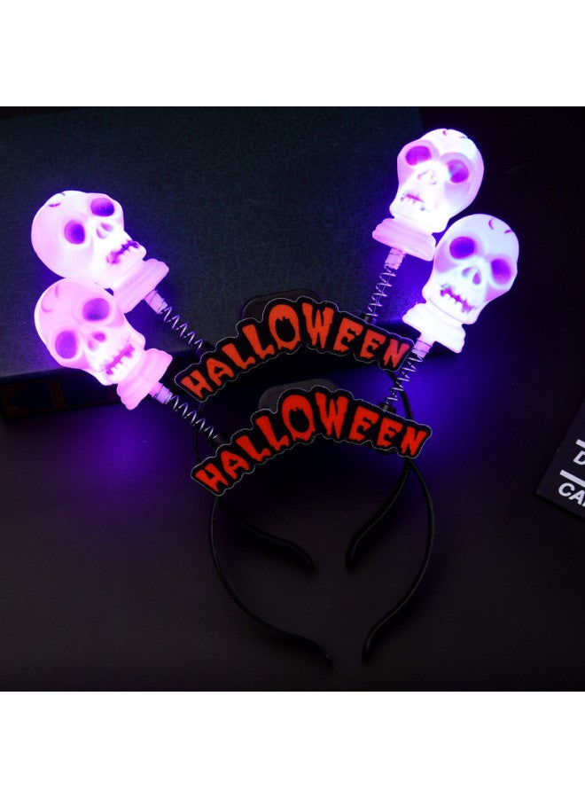 Halloween Pumpkin Ghost Head Buckle Hair Hoop Stage Performance Supplies Ghost Festival Party Headwear Glow Children Headband Hot Sale-Color:Glow Letter Ghost Hair Hoop  - Image 1