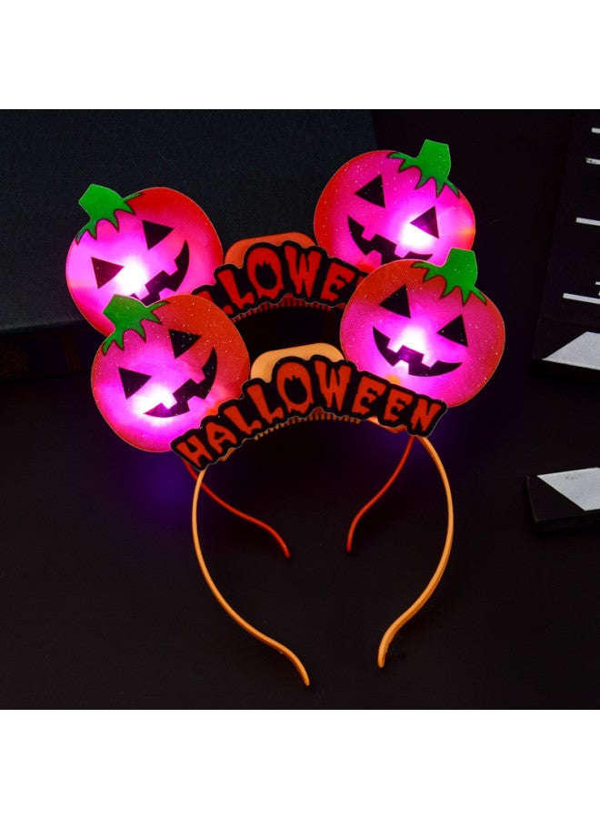 Halloween Pumpkin Ghost Head Buckle Hair Hoop Stage Performance Supplies Ghost Festival Party Headwear Glow Children Headband Hot Sale-Color:Glow Letter Ghost Hair Hoop  - Image 4